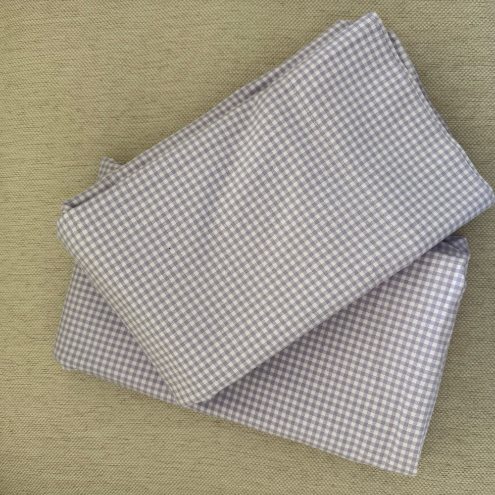 2 Pottery Barn Kids Lilac & White Gingham Curtain Panel